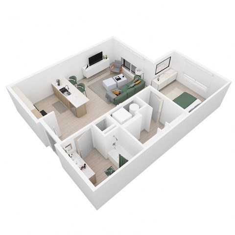Floor plan for studio, 1 bath, 667 sqft